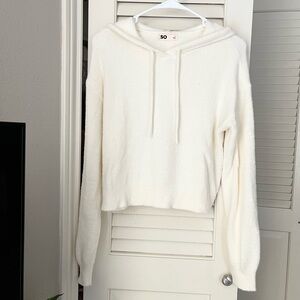 SO Soft Cream Cropped Sweater Hoodie Size Large